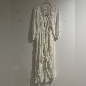 Free People White Midi Dress-ivory